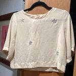 East N West Cropped Sheer Top with Sequin Stars NWT Photo 0
