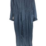 Timeless London Plus Size Navy & White Polka Dot Jumpsuit Pockets Wide Leg US 16 Blue Photo 3