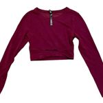 Victoria Sport Maroon Mesh Back Long Sleeve Crop Top Small Photo 0