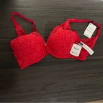 Aubade Women's Rosessence Shoulder Red Lace Plunge Bra Size 34B NWT Photo 9