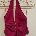 Sincerely Jules Sparkly pink halter crop top Photo 0