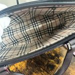 Burberry  Black Leather Tote Bag Classic Nova Check Lining Photo 2