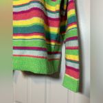 Crayola Colorful Striped Women’s Knit Fuzzy Oversized Crewneck Sweater Size M Pink Size M Photo 4
