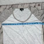 Wilfred  Free Women's‎ Gray White Baseball Tee Top Henley Size S 3/4 Sleeve Photo 3