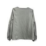 L'Academie  Maya Blouse Olive Green V-Neck‎ Long Sleeve Balloon Size Small Photo 3