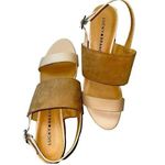 Lucky Brand  Gewel Nubuck Cobblestone Leather Block Heel Slingback Sandals size 9 Photo 0