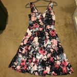 Hot Topic Black White And Pink Skull Flower Skater Dress  Photo 0