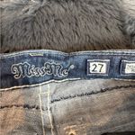 Miss Me  buckle blue beaded embroidered vintage 90s 2000s Y2K bootcut jeans 28x33 Photo 2