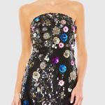 Mac Duggal 93695 Womens Black Floral Sequined Strapless Column Gown Photo 2
