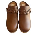 Dolce Vita Hila Brown Leather Braided Block Heel Mule Clogs Photo 1
