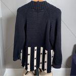 Vintage Susan Martin Black White Zip Up Chunky Long Sleeve Sweater Size Medium Photo 2