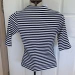 Old Navy NWT Small Ribbed Boat-Neck Navy Stripe 3/4 sleeve T-Shirt Photo 1