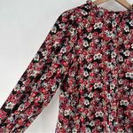 Hayden  Floral Print Crepe Chiffon Ruffle Mock Neck Smocked Long Sleeve‎ Blouse Photo 3