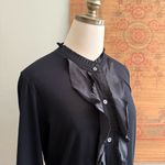 Theory  Silk Ruffle Yoke Button Down Blouse Photo 1