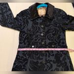 Free People  Paisley Gothic Navy Embroidered Lined Peacoat Jacket Swing Coat -2 Photo 6