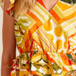 Aldean Adair Marina Top in Desert Patch Size Small NWT Orange Photo 0