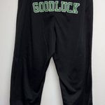 St Patricks Day Womens Fleece Crop Sleep Pants Size L 12 14 Black Good Luck Size L Photo 3