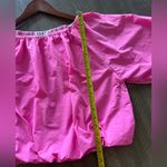 THML  Anthropologie Hot Pink Puff Sleeve Top size Large​​ Photo 9
