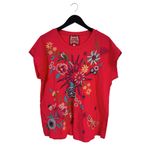 Johnny Was  Arla Emrboidered Relaxed T-Shirt Pink Multicolor Medium Photo 2