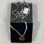 Picky Pica NWT Necklaces Mix of Cotton fabric, Silver Chain and Brass Plate Photo 4