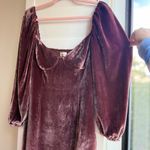 Aritzia  Wilfred Novella Velvet Puff Sleeve Mini Dress in Truffle Brown size 6 Photo 3