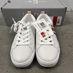 Ted Baker Women's White Leather Sneakers Pink Stripe Low Top Shoes US 6.5 NIB Photo 4