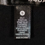 AQUA NEW Bloomingdales Gold Metallic Sparkle Shine Long Sleeve Bodysuit Small Photo 2