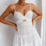 Selfie Leslie Just Like Heaven White Mini Overlay Lace Dress Photo 0