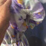 Cottagecore Puffed Sleeves Floral Dress Large L Lined Gathered Neckline Photo 4