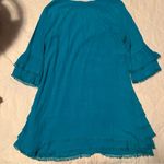 Teal Bell Sleeve Dress Blue Size L Photo 1