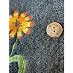 Susan Bristol Vintage 100% Wool Floral Embroidered Cardigan Size L Photo 5