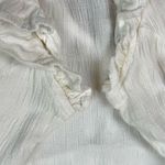 Japna  100% Viscose White Boho Cap Sleeve V-neck Peasant Top Babydoll Small Photo 9