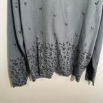 Sag Harbor Vintage Cardigan Sweater Blue Gray Falling Floral L Photo 7