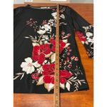 Susan Graver  Black Floral Bell Sleeve Blouse Top XL Shirt Blouse Career Work Photo 2