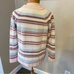 Lands’ End Drifter Multicolor Stripe Long Sleeve Pullover Sweater Women’s S White Photo 3