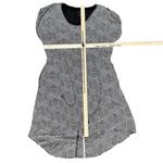 Greylin Anthropologie Black White Rope Belt High-Low 100% Silk Mini Dress M Pockets Photo 6