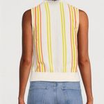 Guest In Residence Stripe Plaza Vest Cotton Knit Cream Citron Orange Small NWT White Photo 1
