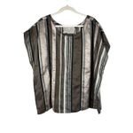 Marilu Metallic Striped Kimono Blouse Large Brown Photo 0