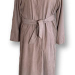 London Fog Vintage 90s  Faux Suede Tan Trench Coat Belted Size 6 Zip Lining Fall Photo 0
