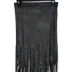 Dries Van Noten Crystal Mesh Fringe Skirt Size 38 Photo 0