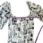 Reformation  Newsprint Mini Dress Size 4 Black And White Newspaper Comic Photo 4
