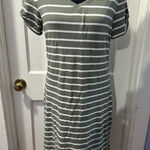Talbots T by Green Striped Short Sleeve Dress in S Photo 0