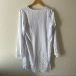 Kenneth Cole Reaction White Bell-Sleeve Laser-Cut V-Neck Cover-Up Photo 5