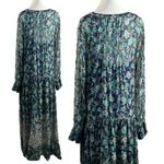 Free People  Bohemian See it through Maxi Dress Twilight Floral Retro 70s Large Photo 7