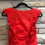 Free People Half Moon Ruffle Mini Dress Fit Flare Red Orange Small Valentines Photo 6