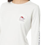 Vineyard Vines  Shirt Women Medium White‎ Long Sleeve Christmas Whale Pocket Tee Photo 0