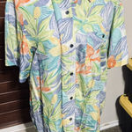 Kikomo Vintage 90s Silk Hawaiian Tropical Shirt Button Photo 0