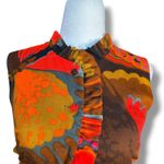 Vintage 60s Liberty House Hawaiian Maxi Dress Butterfly Print Psychedelic Orange Size XS Photo 1