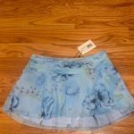 Danielle Guizio  Chiffon Slit Mini Skirt in Ambrosia Print Angel Blue Photo 4