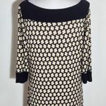 Gilli Black and Cream Print Shift Dress Size Small Petite Black Print Mini Dress Photo 5
